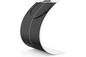 FivstaSola 100 Watt Flexible Solar Panel,with mounting Holes 12 Volt Monocrystalline Semi-Flexible Solar Panels Bendable Mono Off-Grid Charger for Marine, RV, Cabin, Van, Car and Uneven Surfaces