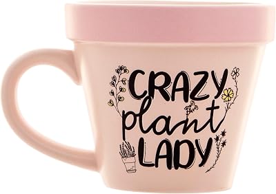 Boxer Gifts Crazy Plant Lady Plant Pot Mug Pink - Funny Gardening Gift
