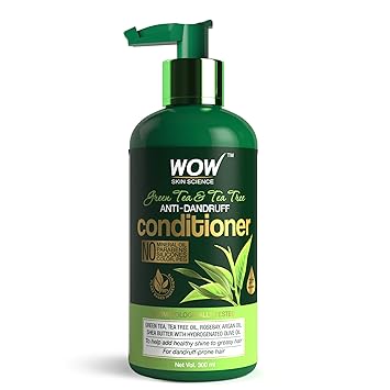 WOW Skin Science Green Tea & Tea Tree Anti-Dandruff Conditioner - NO Mineral Oil, Parabens, Silicones, Color & PEG - 300 ml