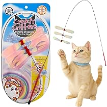 NECOICHI Crinkly Critters Dancing Dragonfly Trio Wire Cat Wand No