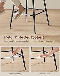 VASAGLE Bar Stools Set of 2, Bar Height Bar Stools