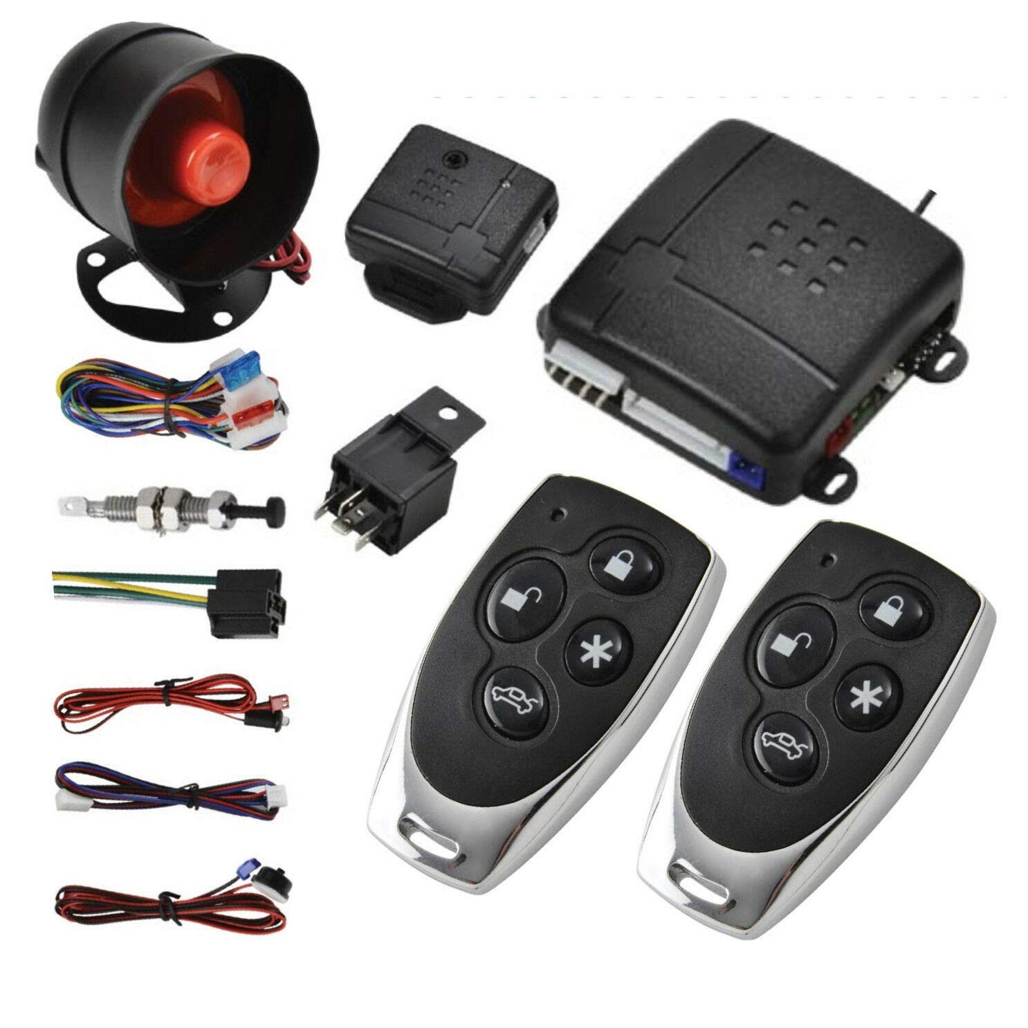 Style 12 Car Central Lock Universal Auto Remote Central Kit Vehicle Door Lock with Shock Sensor + Contorl Box + 2 Replacement Remote Contorl for Car Central Door Lock