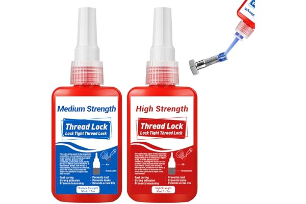 1DFAUL Thread Lock, 50ml x2 Locktight Threadlock Medium &High Strength Lock | Threadlocker Lock & Seal Nuts, Bolts, Stable an