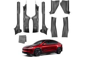 KUNIST 8PCS Door Sill Protector for Tesla Model Y Juniper Door Entry Guard Anti-Kick Full Protect Door Entry Cover for 2025-2026 New Model Y Juniper Interior Accessories(Carbon Fiber Pattern)