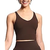 THE GYM PEOPLE Womens' Sports Bra Longline Wirefree Padded with Medium Support