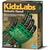 4M KidzLabs Robotic Hand - Build Your Own DIY STEM Toy Science Kit for Kids | 9 in model with realistic gripping movements. Explores animation principles, muscle mechanics and joint functions. DIY craft