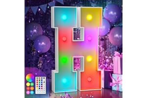 imprsv 3FT Colorful Marquee Light Up Letters H, 18 Colors Light Up Letters Alphabet Sign with Remote, Wedding Love Letters, Large Letters for Birthday Engagement Anniversary Wedding Party Decor