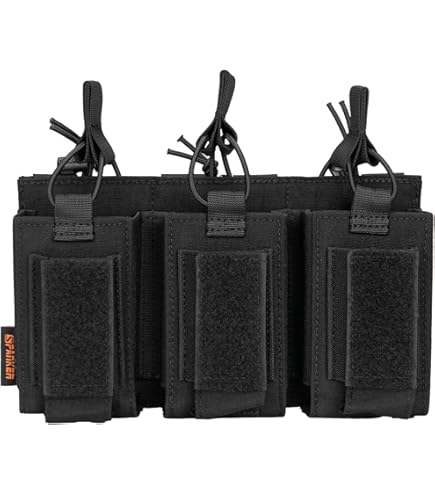 Pochettes Tactiques ELITE SPANKER Double Open Top Mag Pouch, M4 M16 AR15, Airsoft, Nylon Gris