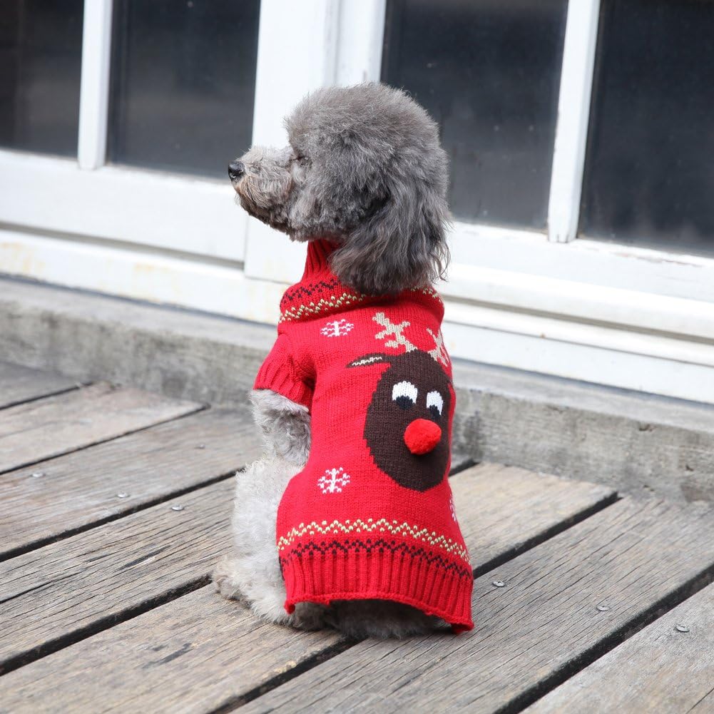 PETCARE Pet Dog Sweater Pet Clothes Puppy Cat Winter Warm Clothes Turtleneck Christmas Reindeer Knitting Pattern Knitwear Costume - Image 5