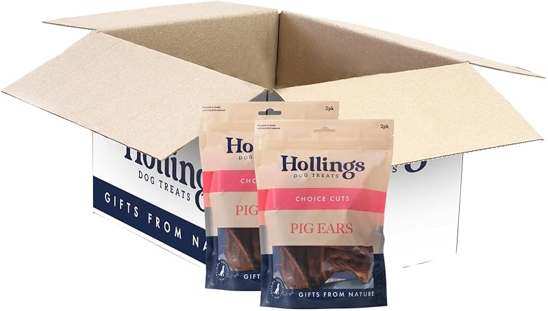 Hollings Pig Ears Dog Treats 100% Natural Grain Free 20 Pack