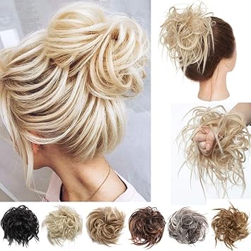 Amazon Com Tousled Scrunchie Messy Hair Bun Updo Hairpiece With