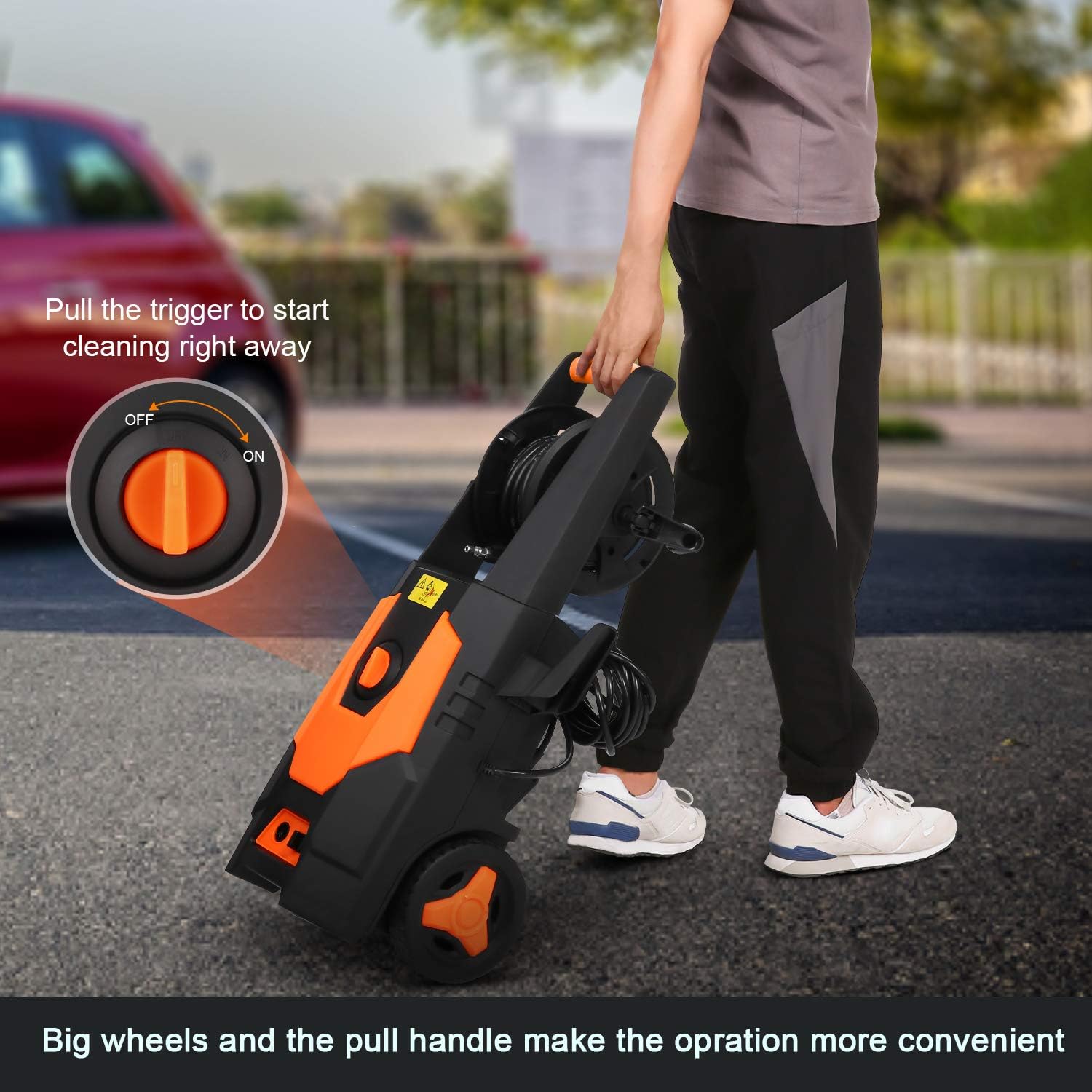 mrliance 3600PSI Electric Pressure Washer 2.6GPM Power Washer 1800W High Pressure Washer Cleaner Machine with 4 Interchangeable Nozzle & Hose Reel, Best for Cleaning Patio, Garden, Yard : Garden & Outdoor