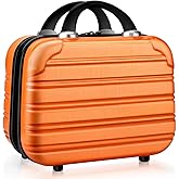 14inch Makeup Train Case PC ABS Cosmetic Case Hardshell Makeup Bag Organizer Toiletry Gifts for Her Travel Outside Activity (orange)