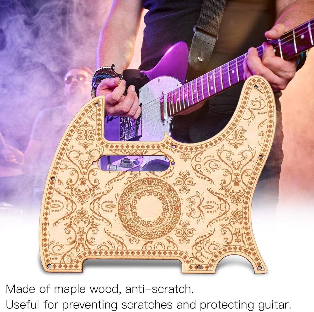 Guitar Pickguard, Maple Wood Plate Protector Engraving Vintage Style Pickguard Set for TL Guitar Replacement Parts - Image 4