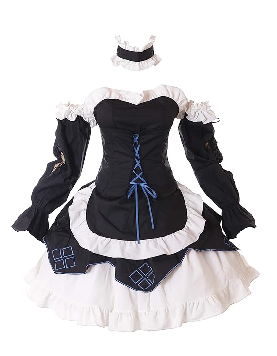 Kawaii-Story JL-670 Love Nikki 5-TLG. Set Maid Zofe Anime Gothic Lolita Bustiert Kleid Kostüm Cosplay (S)