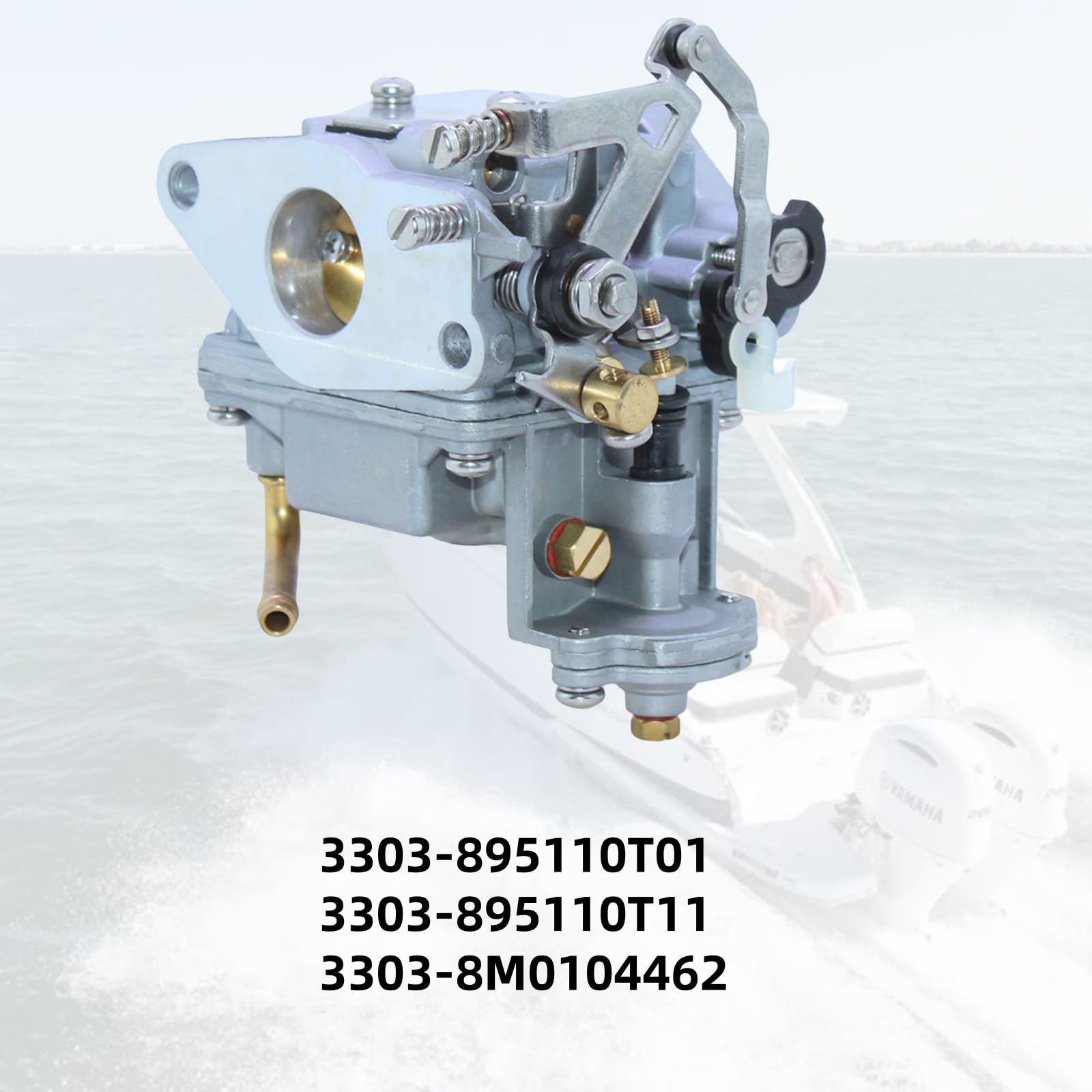 Condition photo showing New/Like New for boat carburetor fit for mercury mariner mercruiser 8hp 9.9hp 4-stroke outboard engine replaces 3303-