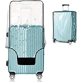 GigabitBest Suitcase Covers for Luggage – TSA Approved Clear PVC Luggage Protector Cover, Thick Transparent Waterproof Sleeve with Large Hook and Loop Closure, Fits 20" Wheeled Suitcases