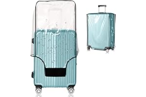 GigabitBest Suitcase Covers for Luggage – TSA Approved Clear PVC Luggage Protector Cover, Thick Transparent Waterproof Sleeve with Large Hook and Loop Closure, Fits 24" Wheeled Suitcases