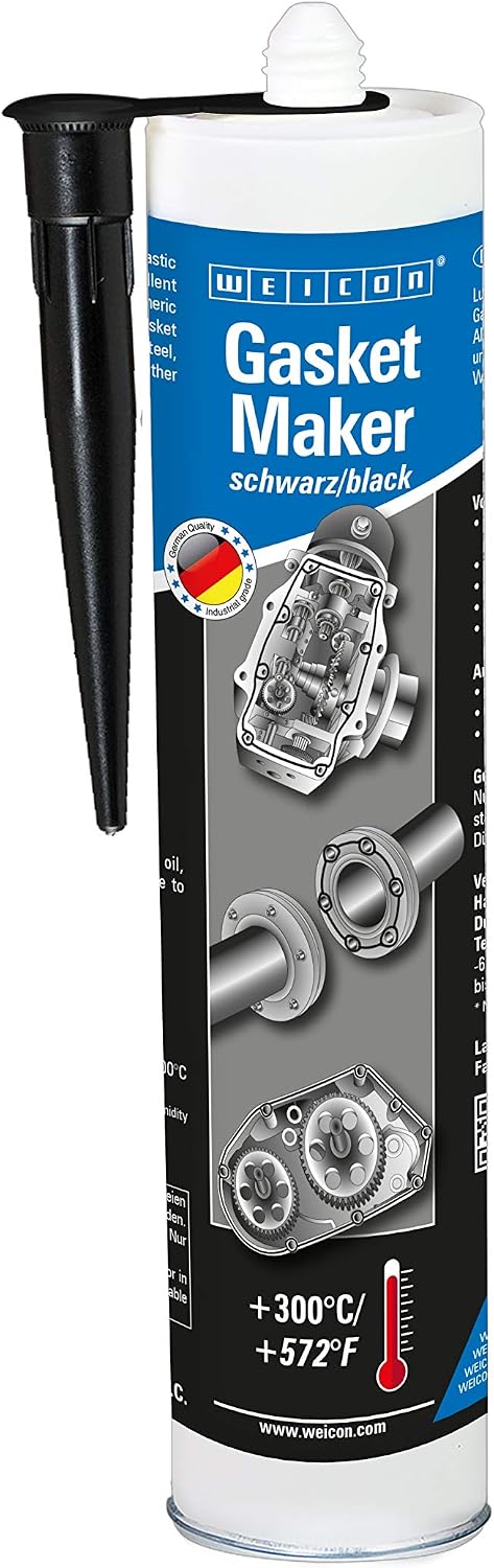 WEICON Gasket Maker / 310 ml/Black/Special and Strong Resistant sealant for car Engine Motorbike, Steel, Aluminium, Glass, Ceramic