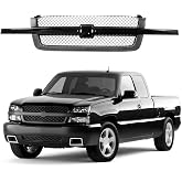 CarPartsDepot Front Grill Grille Fits 03-06 Silverado 07 Classic Black | Front grille Black Center Bar With Gray Mesh Insert, durability and impact resistance, Easy to install, GM1200557 19168630