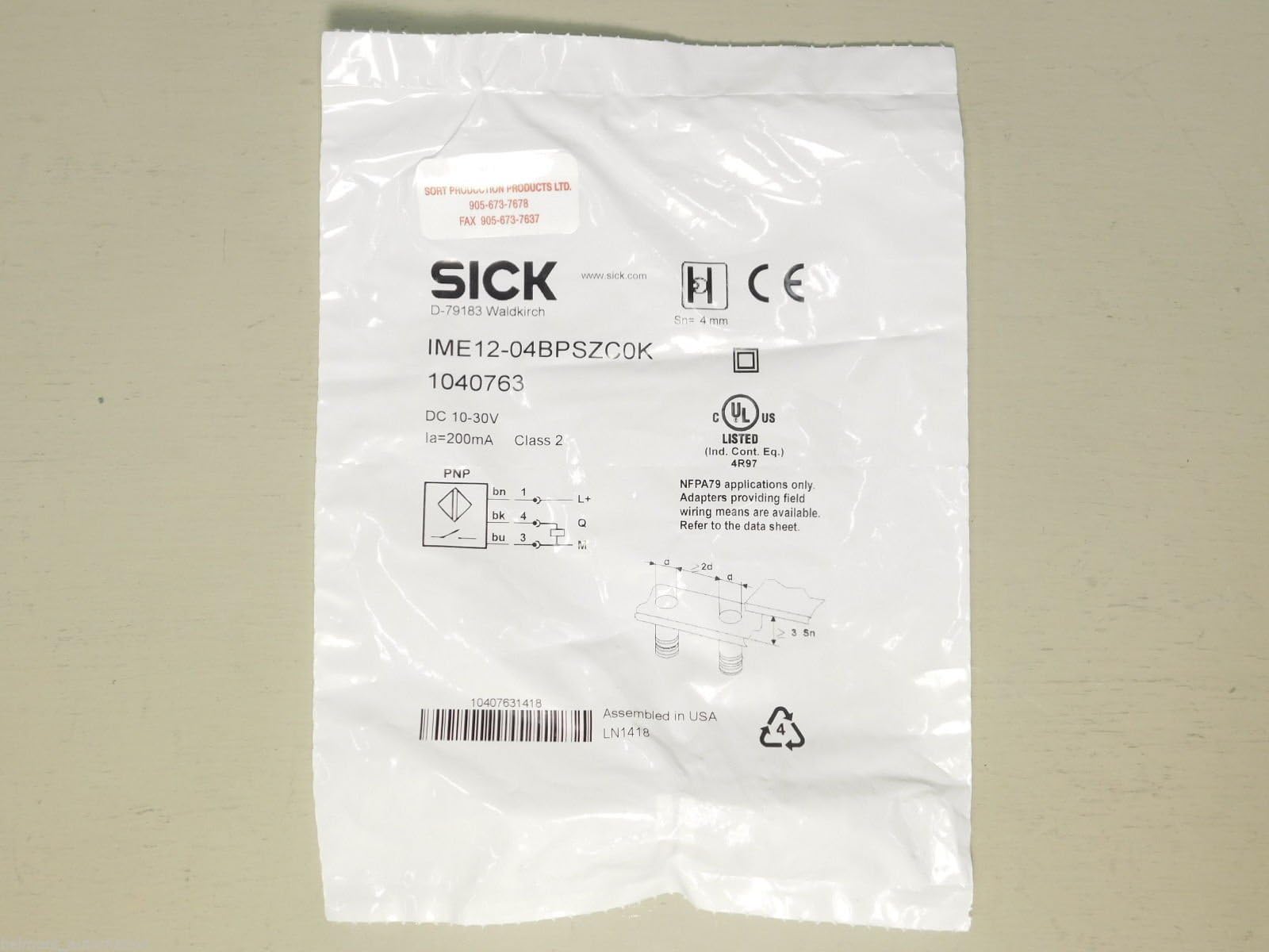 Brand New - SICK Optic IME12-04BPSZC0K (1040763) Proximity Sensor Switch