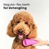 Pet Teezer Large Detangling Brush for Dogs Pink Yellow - Dry or Bath view 4