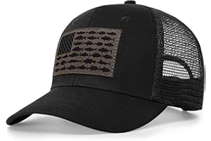 NAICISSISM American Fish Flag Trucker Hats - Fishing Gifts for Men - Outdoor Snapback Fishing Hats Perfect for Camping and Daily Use