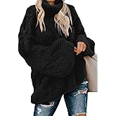 Dokotoo Womens Turtle Neck Sweater Fashion 2025 Loose Casual Cozy Chunky Pullover Tops