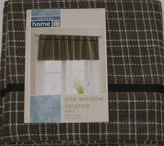 Amazon Com Casual Home Brown Black Tweed Window Valance Curtain