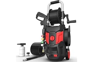 DGIVOVO Electric Pressure Washer,4500PSI Max 2.8 GPM 20FT Hose,35FT Power Cord 4 Different Tips Foam Cannon Power Washer