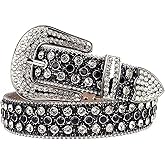 Studded Rhinestone Belts Men Women Fashionable Sparkly Diamond Belt Shiny Crystals Inlaid Design Leather Belt Christmas Gift