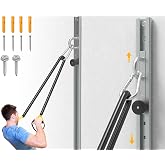 Adjustable Wall-Mounted Anchor Fitness System with Automatic Locking Function， Resistance Band Wall Anchor Exercise Equipment for at Home Gym Fitness Workout,Black