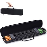Hollowfly 23" Hard Crossbow Case, Holds 6 Bolts Semi-rigid Arrow Storage | Foam Slots Secure Arrows, Heavy Duty Zipper, Impact-resistant Shell Prevents Bending, Carry Handle for Hunting Transport
