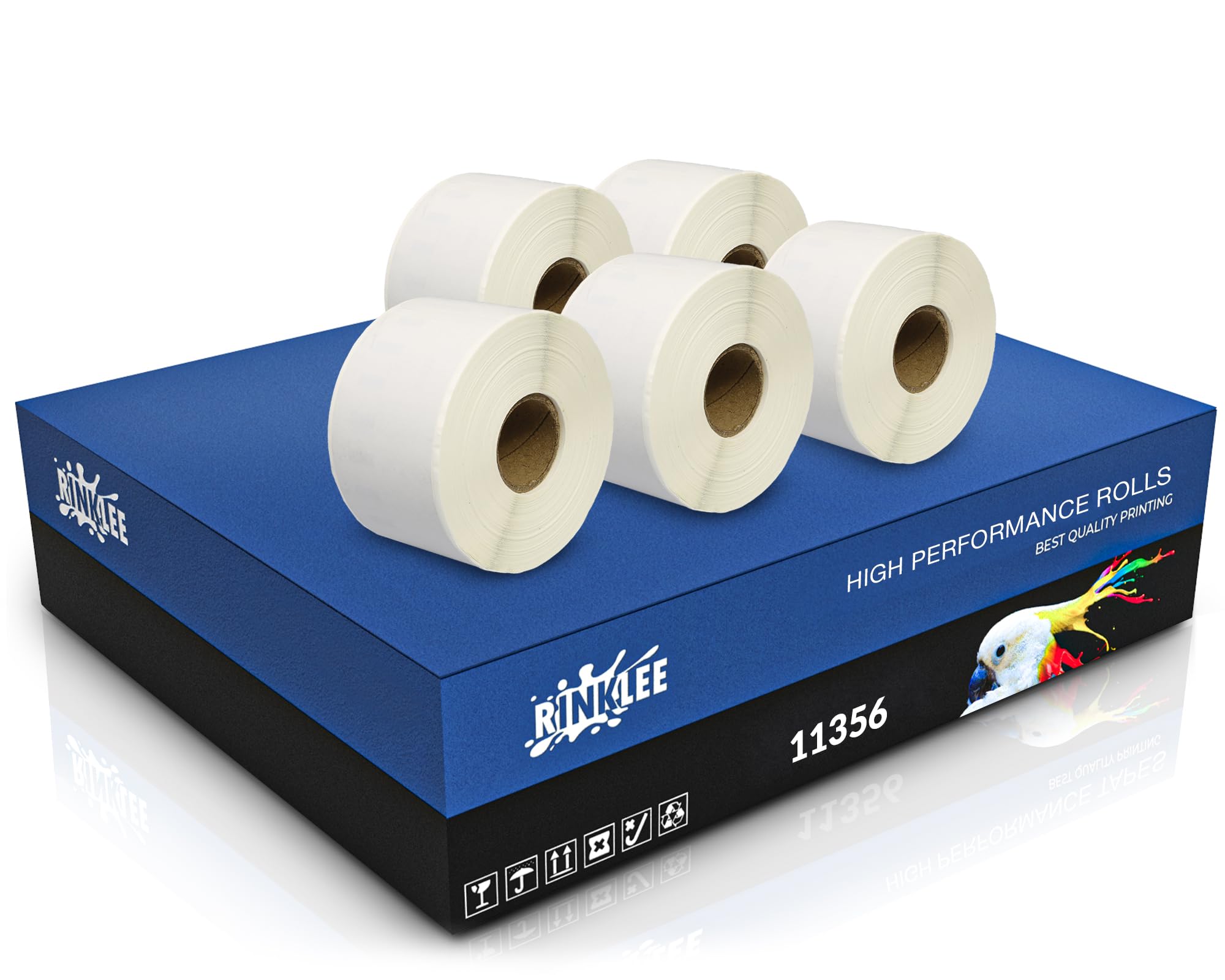 RINKLEE 11356 S0722560 Label Rolls Compatible with DYMO 4XL 450 400 330 320 310 Duo/Turbo/Twin Turbo Seiko SLP 450 430 420 410 400 200 100 | 41 x 89 mm | 5-Pack