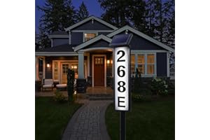 FLSEPAMB Solar Address Sign Lighted Solar House Numbers for Outside Address Plaques for House Address Sign Numbers for House, Yard, Garden, Waterproof