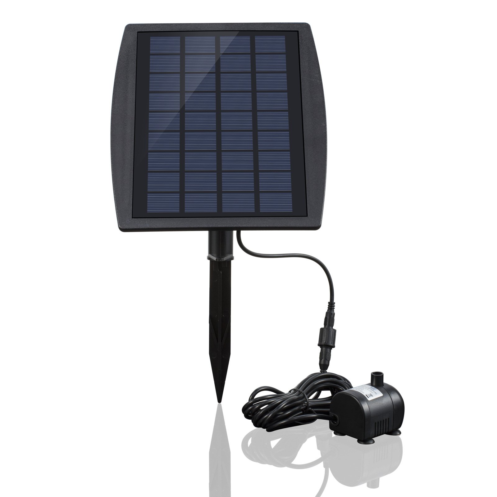 Universal Oudoor Solar Water Pump, TOTMOX 200 L/H Solar Powered Panel Water Feature Pump for Garden Pool Pond Aquarium Fountain, Outdoor Submersible Water Pump with 4 Types of Sprinkler Heads
