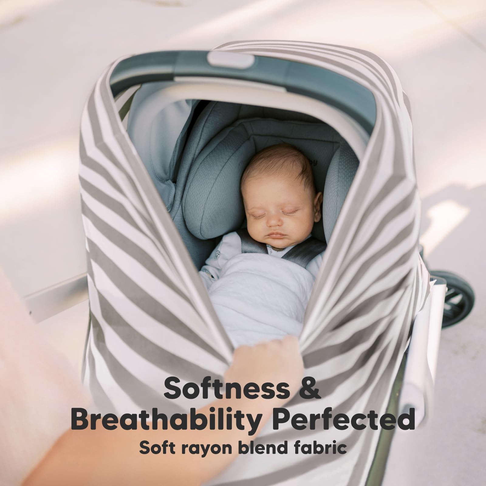 Car Seat Covers for Babies - Nursing Covers for Breastfeeding, Baby Car Seat Canopy for Girls, Boys, Nursing Essentials for Breastfeeding Women, Infant Stroller Privacy Protection (BFF Gray)