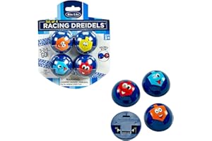 Rite Lite Chanukah Racing Dreidels Set of 4 - Pull Back & Race! Hanukkah Gifts Jewish Holiday Party Toys Decorations Party Favors Goodie Bag Rewards for Kids, Festival of Lights, Fun & Educational!