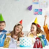 WUBAYI 12 Pcs Gift Bags Drawstring Multipack 3 Sizes 6 Designs Reusable view 6