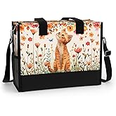 84hoods Large Tote Bag for Women with Pockets and Zipper for Travel, Work, Grocery. Gift for Cat Lover.