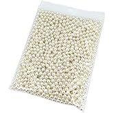 INSPIRELLE 1200pcs 8mm Ivory Art Faux Pearl Beads ABS Round Loose Spacer Beads for DIY Craft Necklaces Bracelets Jewelry Making