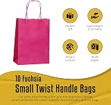 Thepaperbagstore 10 Fuchsia Small Paper Party Bags With Handles 18x22x8cm view 2