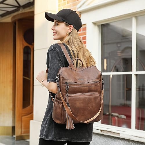 CLUCI Backpack Purse for Women Fashion Oil Wax Leather Designer - Main Image