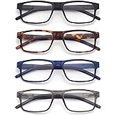 Colloddiss Reading Glasses for Men Women, Spring Hinge Readers Glasses, Blue Light Blocking Lens Eyeglasses SR20523