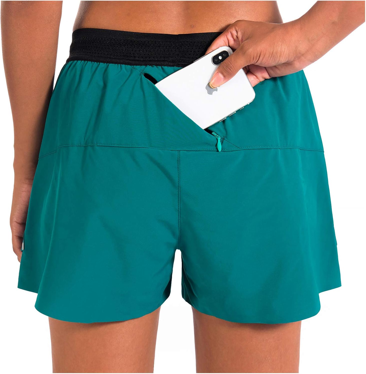 Libin Women's 3 Inch Running Shorts with Liner Quick Dry Athletic Workout Shorts Lounge Sport Gym Shorts Back Zip Pocket: Clothing