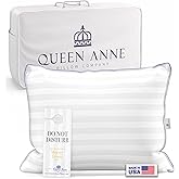 Queen Anne Hotel Collection Pillows – Luxury Down Alternative Bed Pillows (Queen Soft) – Ultimate Comfort, Hypoallergenic, Made in The USA