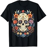 De Los Muertos Day of the Dead Sugar Skull Halloween Women T-Shirt
