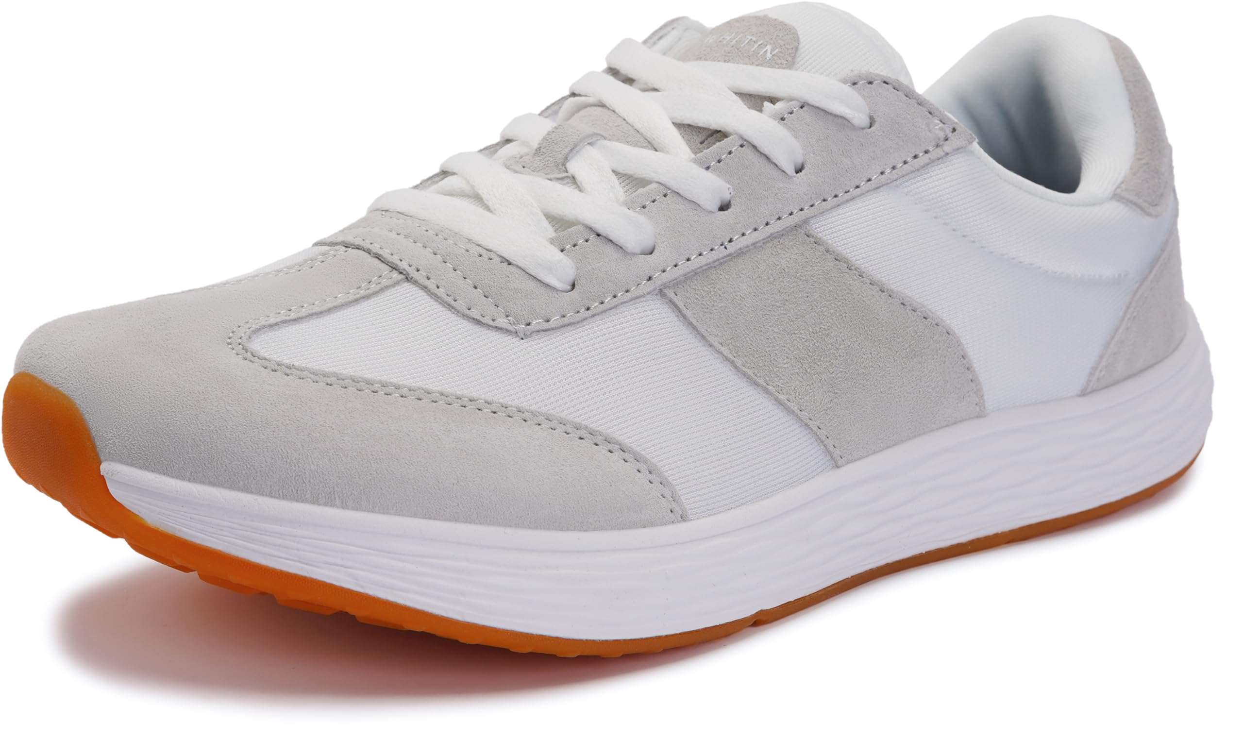 Photo 1 of WHITIN Men's Zero Drop Wide Toe Box Shoes Extra Width Road Running Size 8.5 Slip Resistant Sport Gym Comfortable Walking Workout Classic Sneakers Light Grey 42