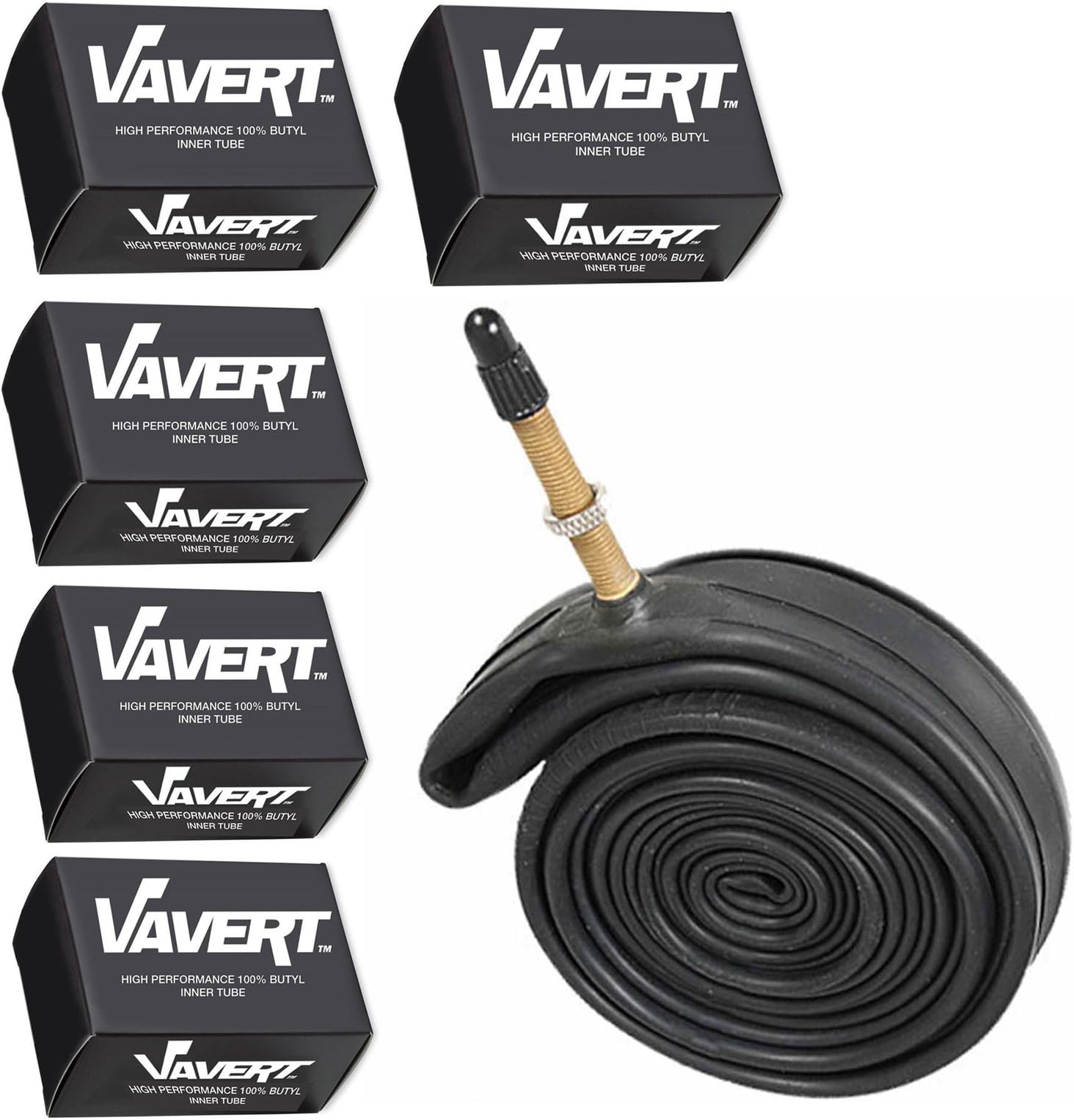 Vavert27.5" x 1.75-2.125 Mountain Bike Inner Tubes - Presta Valve (Pack of 5)