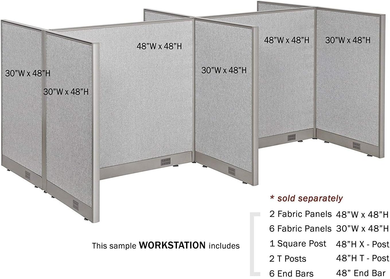 GOF Office Partition Single Panel (24w x 60h): Furniture & Decor
